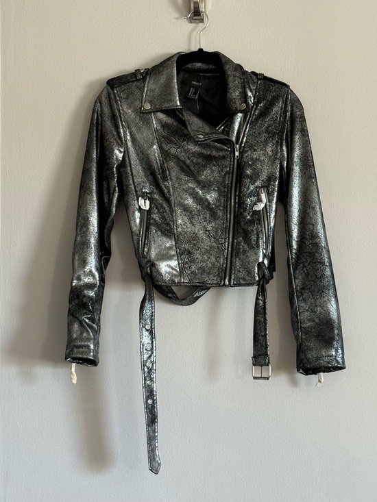 Forever 21 Jackets & Blazers - Metallic Silver Moto Jacket - Women
